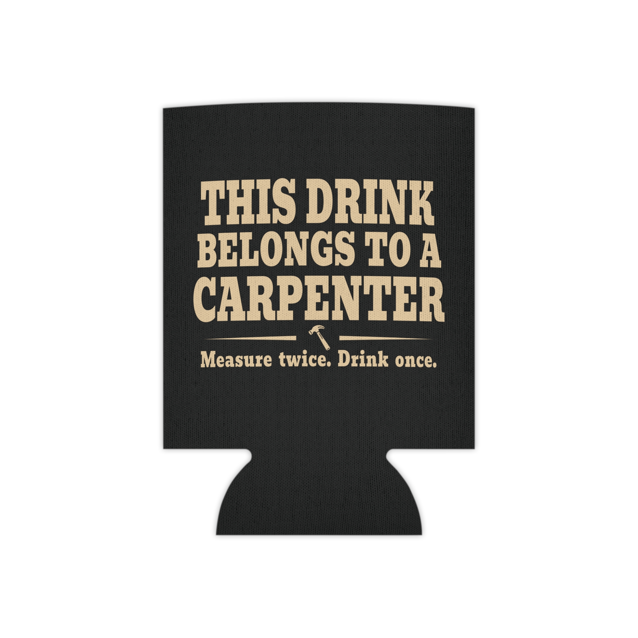 Black carpenter can cooler shown from the front