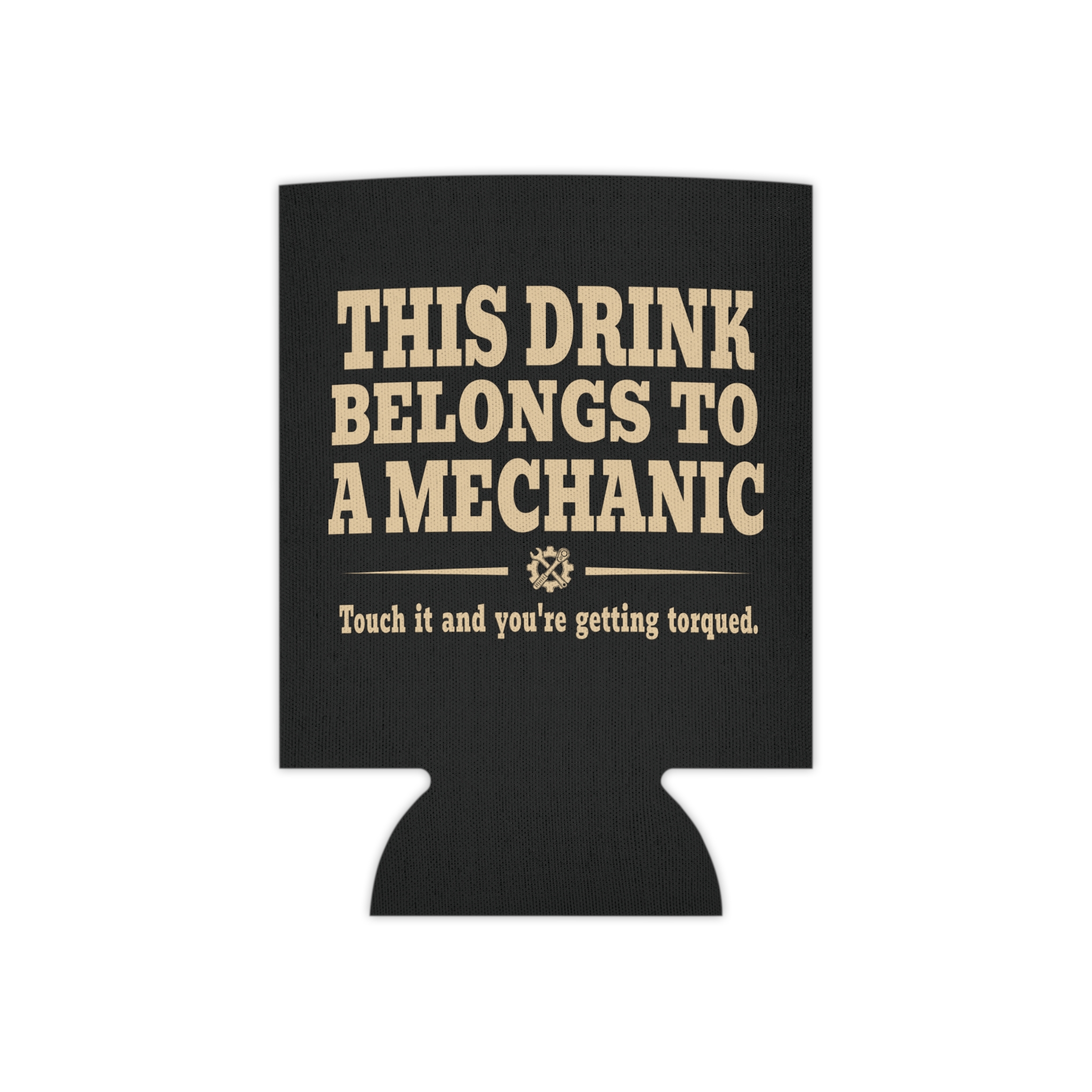 Black mechanic can cooler shown from the front