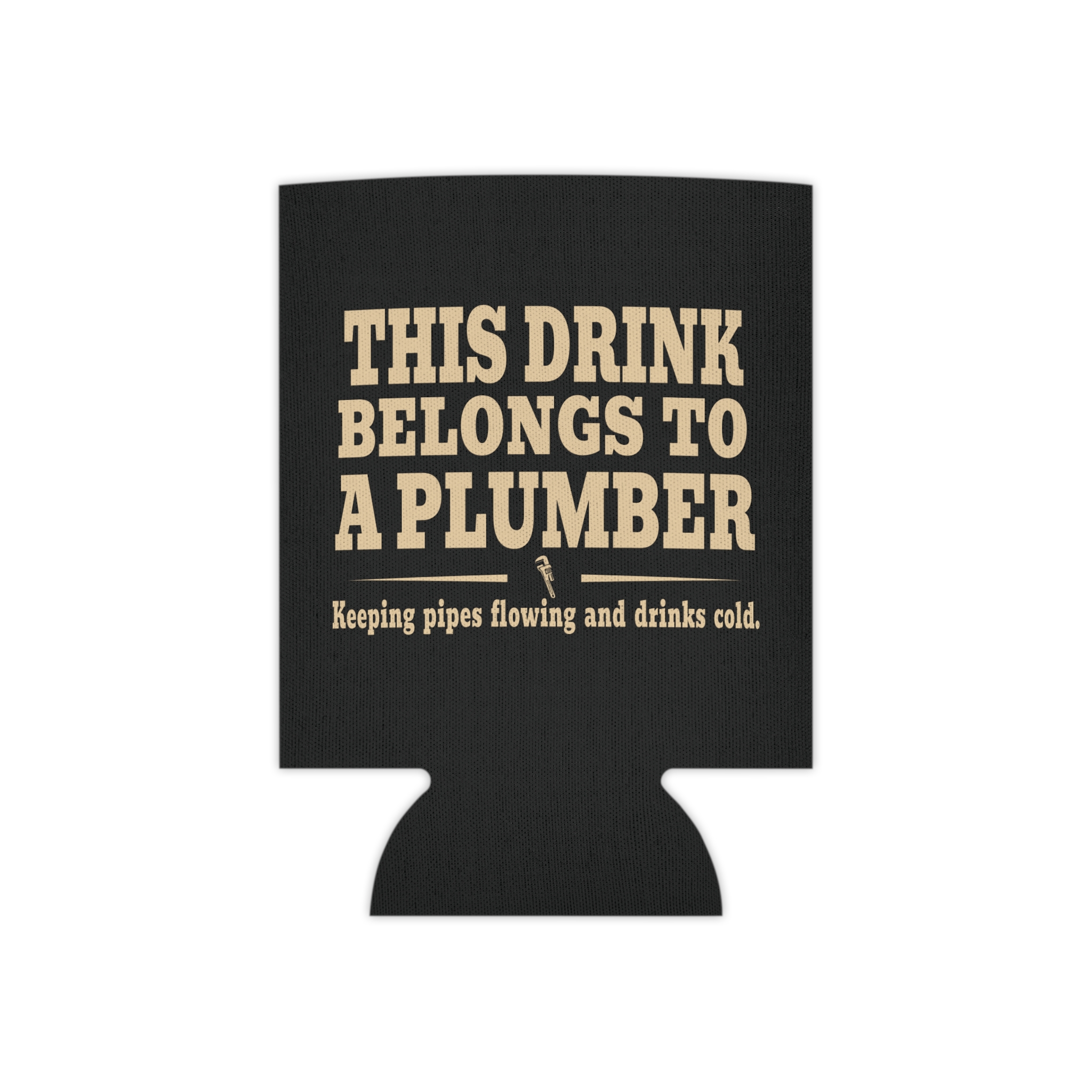 Black plumber can cooler shown from the front